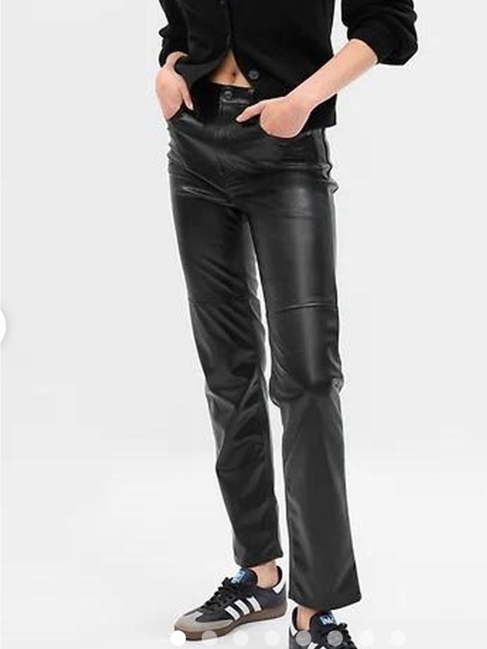 Y2K GAP Black Faux Leather Straight-Leg Pants